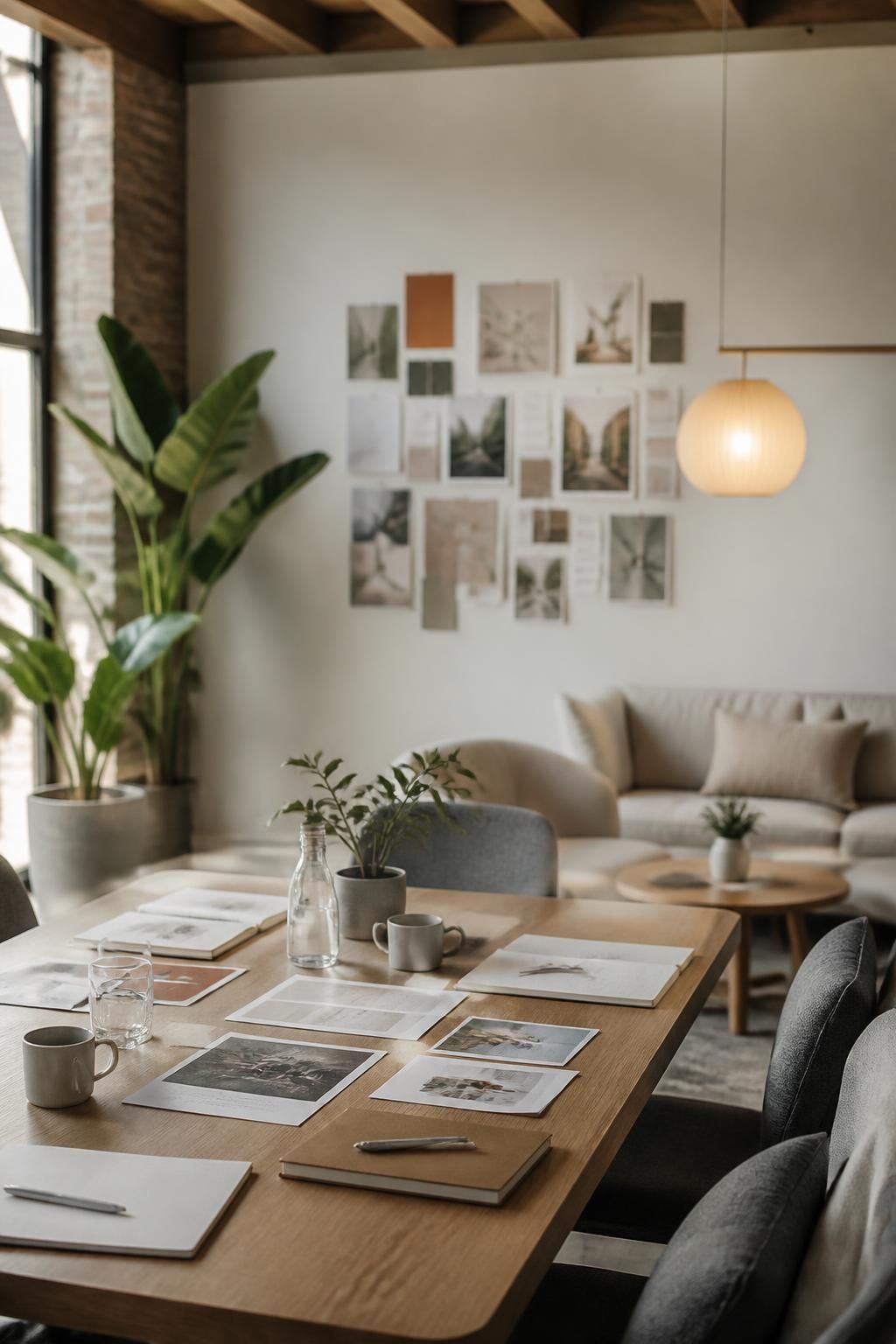 Creative studio with strategy materials and soft natural light.